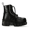Bottines New Rock Wall En Cuir Noir -Magasin De Mode bottines new rock wall en cuir noir