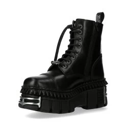 Bottines New Rock Wall En Cuir Noir -Magasin De Mode bottines new rock wall en cuir noir 3