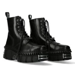 Bottines New Rock Wall En Cuir Noir -Magasin De Mode bottines new rock wall en cuir noir 7