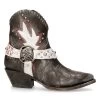 Bottines New Rock West En Cuir Gris Et Blanc 1 Bottines New Rock West En Cuir Gris Et Blanc -Magasin De Mode bottines new rock west en cuir gris et blanc