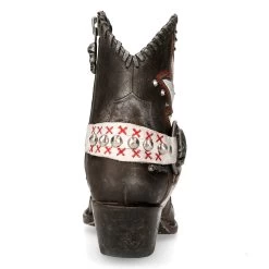 Bottines New Rock West En Cuir Gris Et Blanc -Magasin De Mode bottines new rock west en cuir gris et blanc 4
