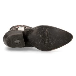 Bottines New Rock West En Cuir Gris Et Blanc -Magasin De Mode bottines new rock west en cuir gris et blanc 5