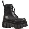 Bottines Plateformes New Rock Newmili En Cuir Noir -Magasin De Mode bottines plateformes new rock newmili en cuir noir