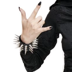 Bracelet à Spikes 'Social Debris' Noir -Magasin De Mode bracelet a spikes social debris noir 3