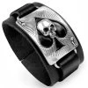 Bracelet 'Ace Of Dead' En Cuir Noir -Magasin De Mode bracelet ace of dead en cuir noir