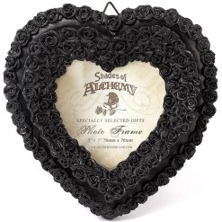 Cadre Photo 'Black Rose Heart' Noir