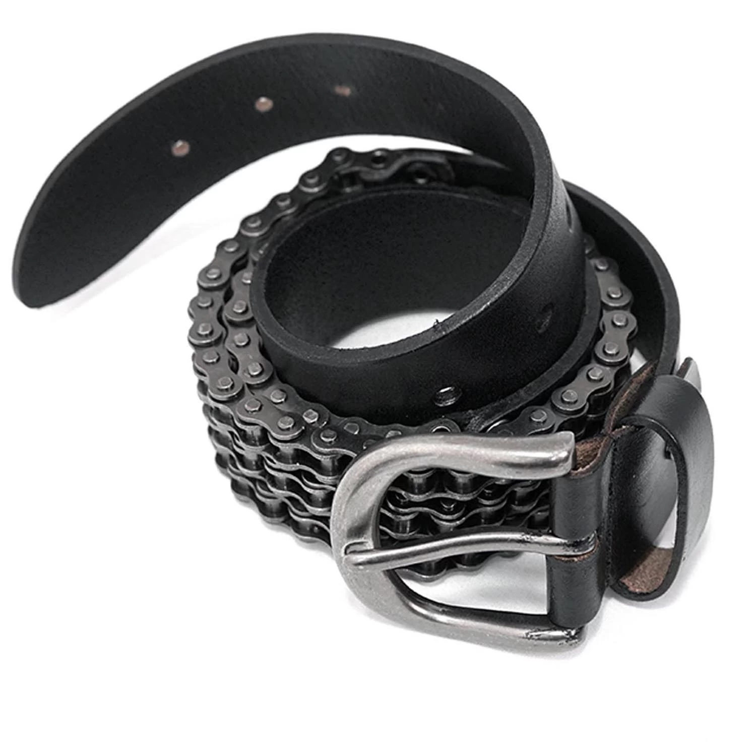 Ceinture 'Motorcycle Chain' En Cuir Noir 4 Ceinture 'Motorcycle Chain' En Cuir Noir â Image 2