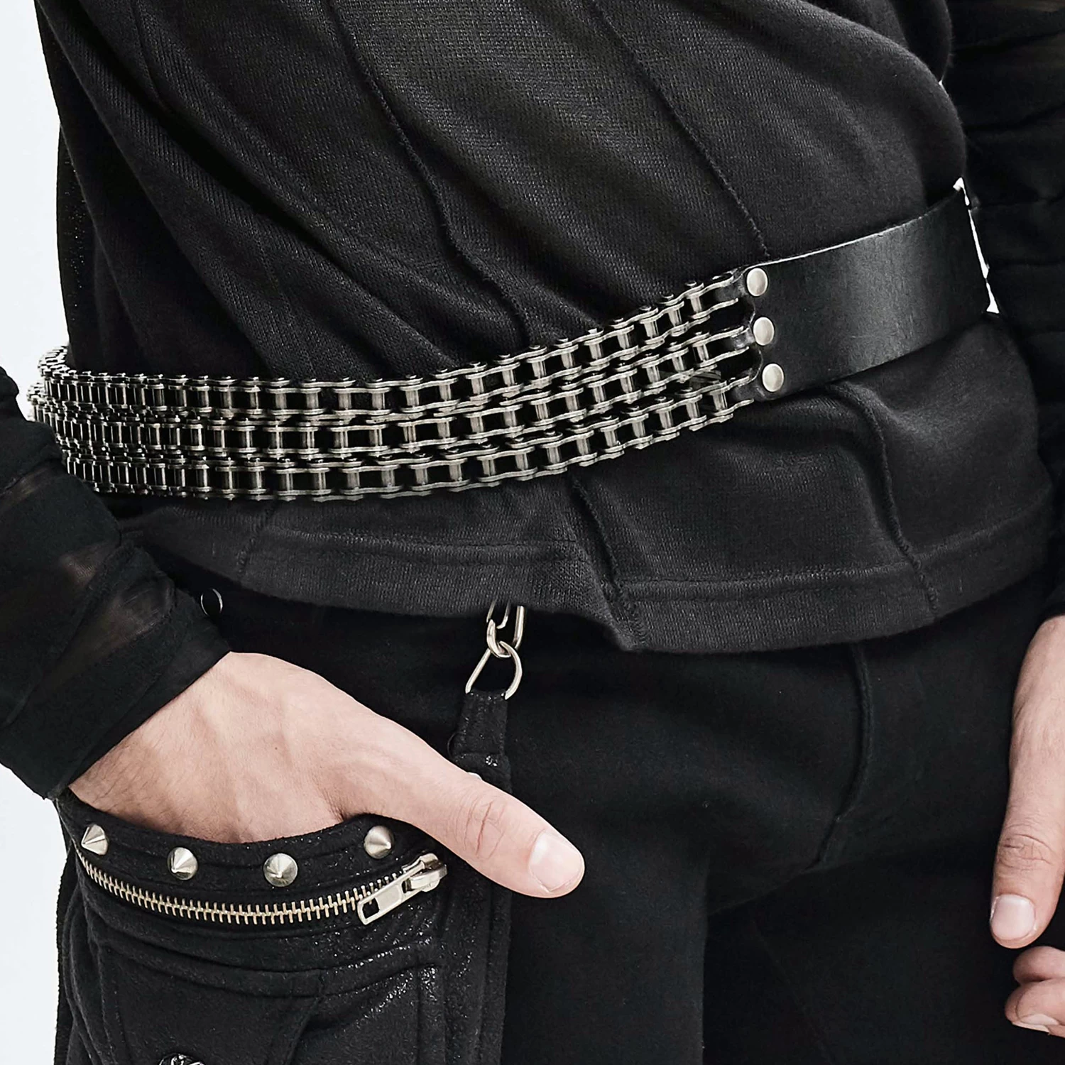 Ceinture 'Motorcycle Chain' En Cuir Noir 5 Ceinture 'Motorcycle Chain' En Cuir Noir â Image 3