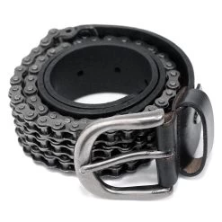 Ceinture 'Motorcycle Chain' En Cuir Noir