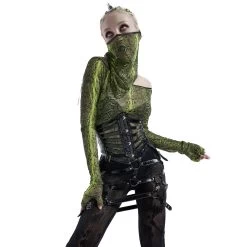 Châle 'Serpentine' Vert Fluorescent -Magasin De Mode chale serpentine vert fluorescent 4