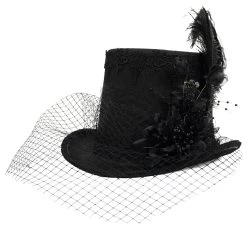 Chapeau Haut De Forme Victorien 'Mc Dermot' Noir -Magasin De Mode chapeau haut de forme victorien mc dermot noir 6