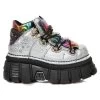 Chaussures New Rock Metallic Argent Et Multicolores -Magasin De Mode chaussures new rock metallic argent et multicolores