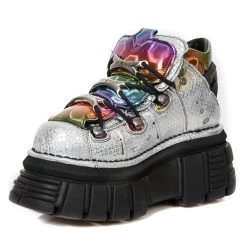 Chaussures New Rock Metallic Argent Et Multicolores -Magasin De Mode chaussures new rock metallic argent et multicolores 3
