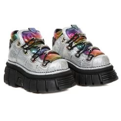 Chaussures New Rock Metallic Argent Et Multicolores -Magasin De Mode chaussures new rock metallic argent et multicolores 7