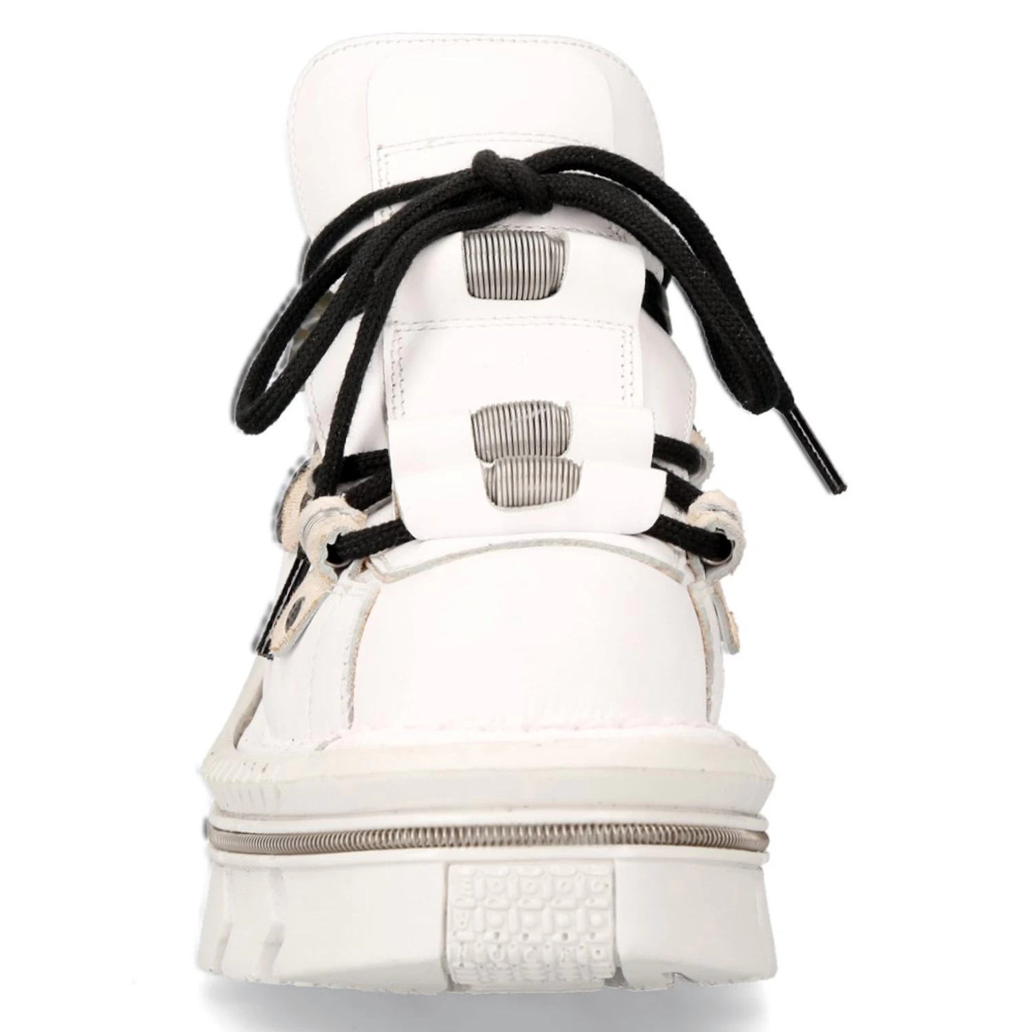 Chaussures New Rock Metallic En Cuir Blanc 5 Chaussures New Rock Metallic En Cuir Blanc – Image 3