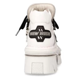 Chaussures New Rock Metallic En Cuir Blanc -Magasin De Mode chaussures new rock metallic en cuir blanc 4