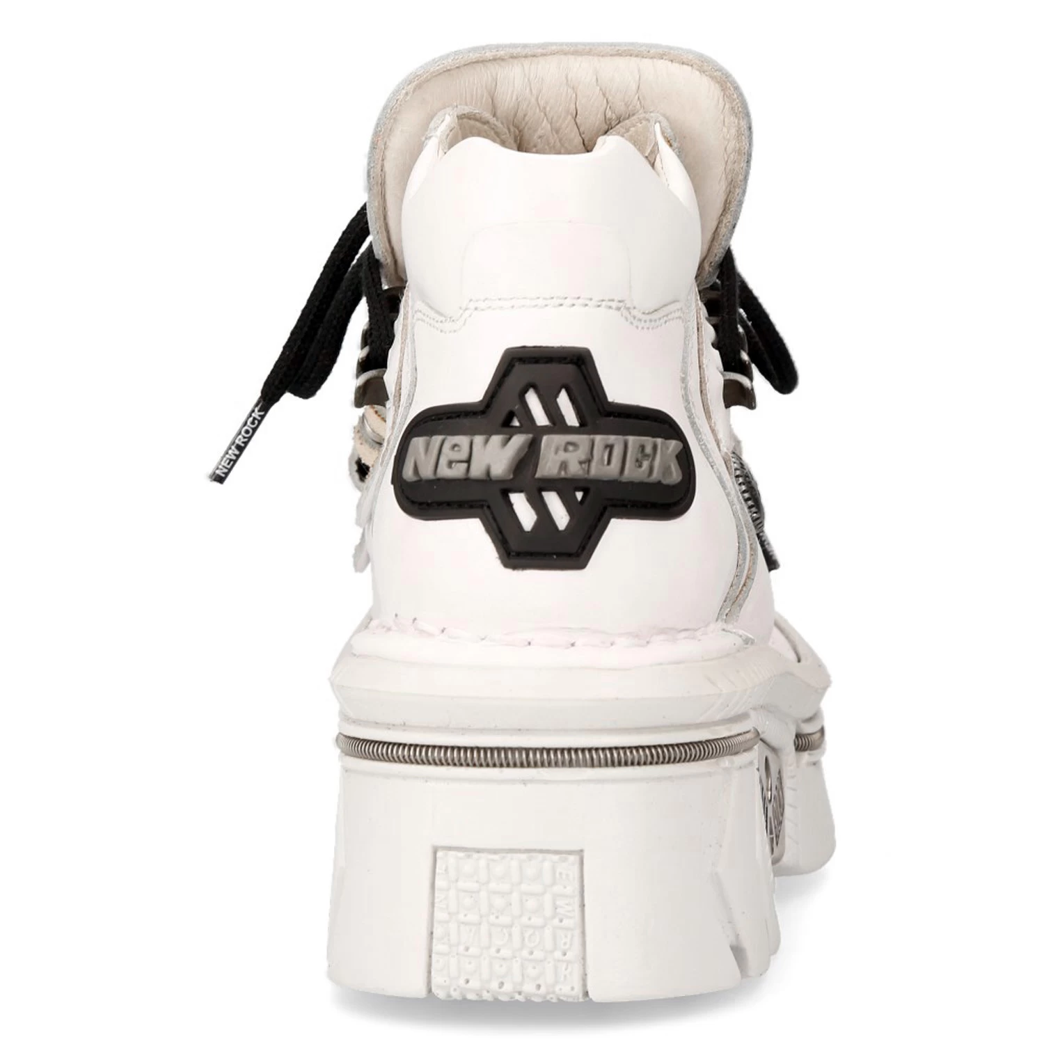 Chaussures New Rock Metallic En Cuir Blanc 7 Chaussures New Rock Metallic En Cuir Blanc – Image 5