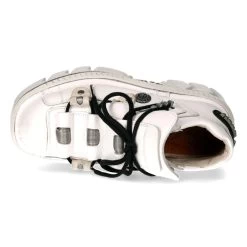 Chaussures New Rock Metallic En Cuir Blanc -Magasin De Mode chaussures new rock metallic en cuir blanc 6