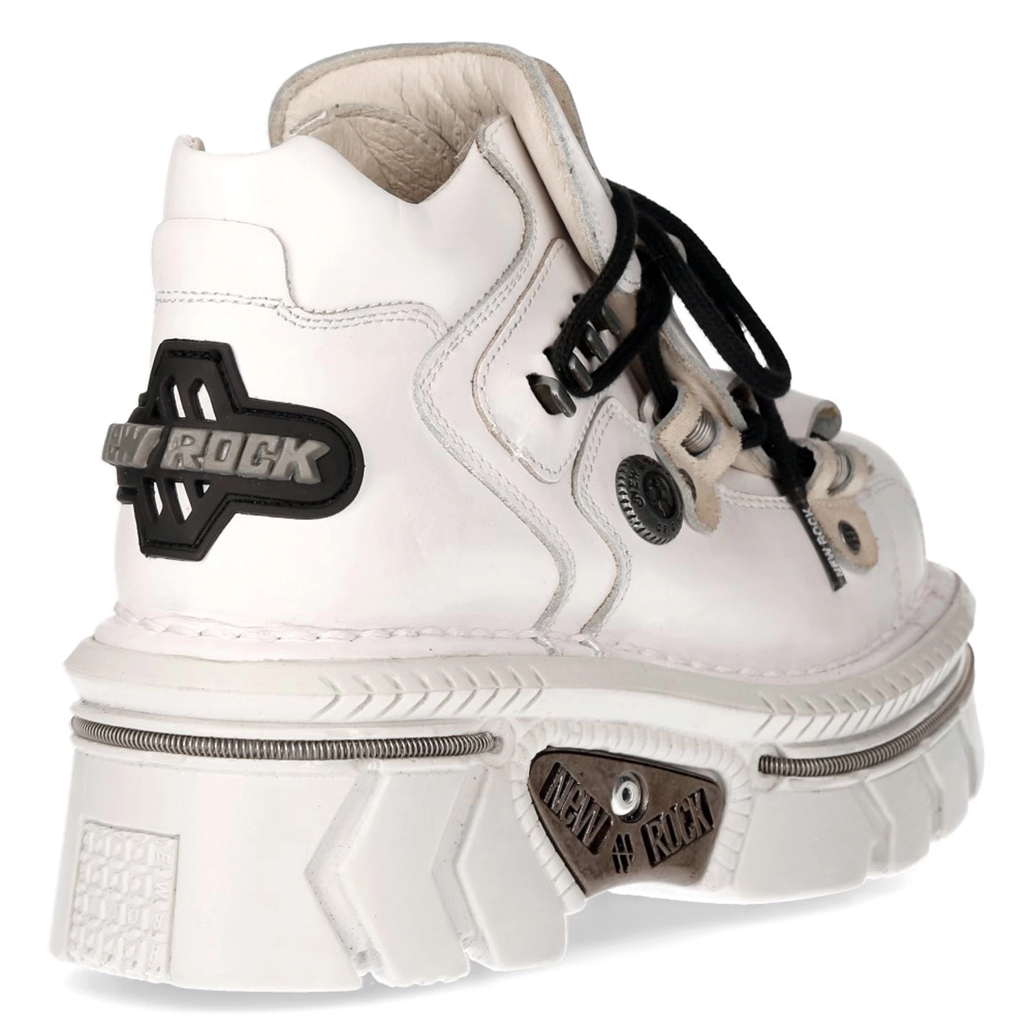 Chaussures New Rock Metallic En Cuir Blanc 10 Chaussures New Rock Metallic En Cuir Blanc – Image 8