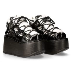 Chaussures Plateformes New Rock Marte Noires Et... 17 Chaussures Plateformes New Rock Marte Noires Et... -Magasin De Mode chaussures plateformes new rock marte noires et blanches 7