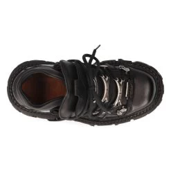 Chaussures Plateformes New Rock Tank En Cuir Itali... -Magasin De Mode chaussures plateformes new rock tank en cuir itali et pulik noirs 6