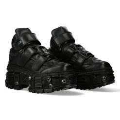 Chaussures Plateformes New Rock Tank En Cuir Noir -Magasin De Mode chaussures plateformes new rock tank en cuir noir 15
