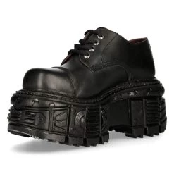 Chaussures Plateformes New Rock Tank En Cuir Noir -Magasin De Mode chaussures plateformes new rock tank en cuir noir 3