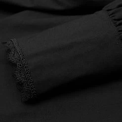 Chemise à Jabot 'Lovecraft' Noire Avec Manches... -Magasin De Mode chemise a jabot lovecraft noire avec manches bouffantes 13