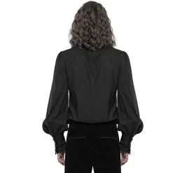 Chemise à Jabot 'Lovecraft' Noire Avec Manches... -Magasin De Mode chemise a jabot lovecraft noire avec manches bouffantes 2