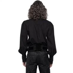 Chemise à Jabot 'Lovecraft' Noire Avec Manches... -Magasin De Mode chemise a jabot lovecraft noire avec manches bouffantes 6