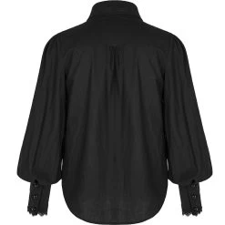 Chemise à Jabot 'Lovecraft' Noire Avec Manches... -Magasin De Mode chemise a jabot lovecraft noire avec manches bouffantes 9
