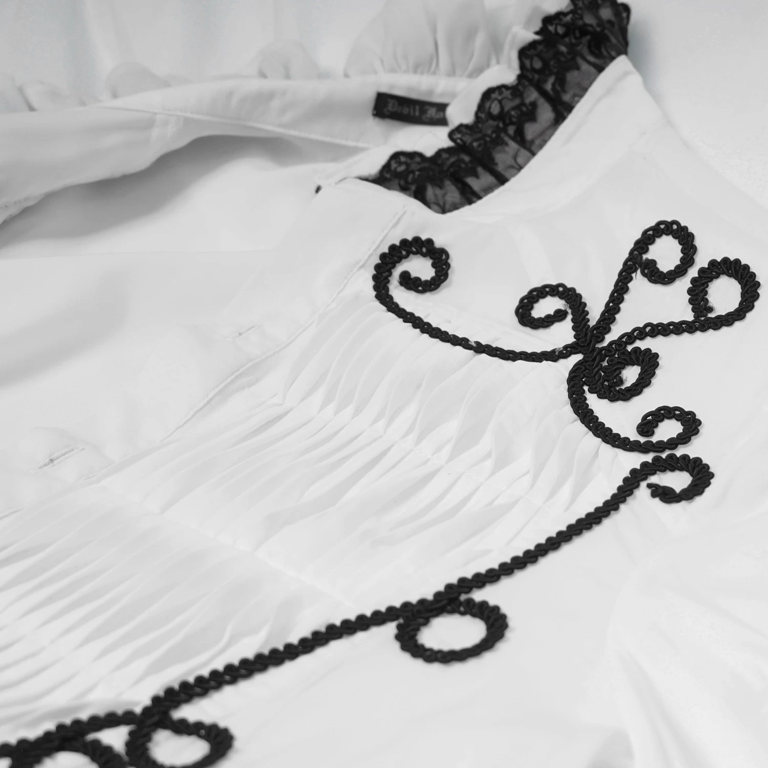 Chemise 'Coffin' En Mousseline Blanche 14 Chemise 'Coffin' En Mousseline Blanche – Image 12