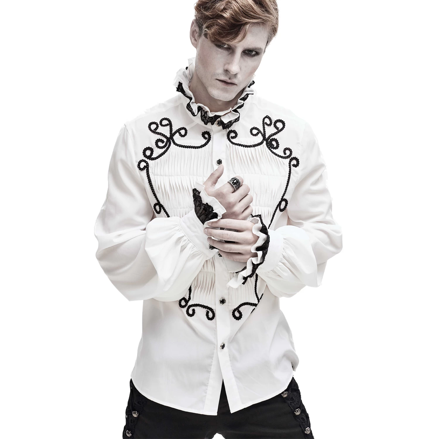 Chemise 'Coffin' En Mousseline Blanche 6 Chemise 'Coffin' En Mousseline Blanche – Image 4