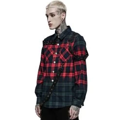 Chemise 'Color Plaid' En Tartan Rouge Et Vert 23 Chemise 'Color Plaid' En Tartan Rouge Et Vert -Magasin De Mode chemise color plaid en tartan rouge et vert 3