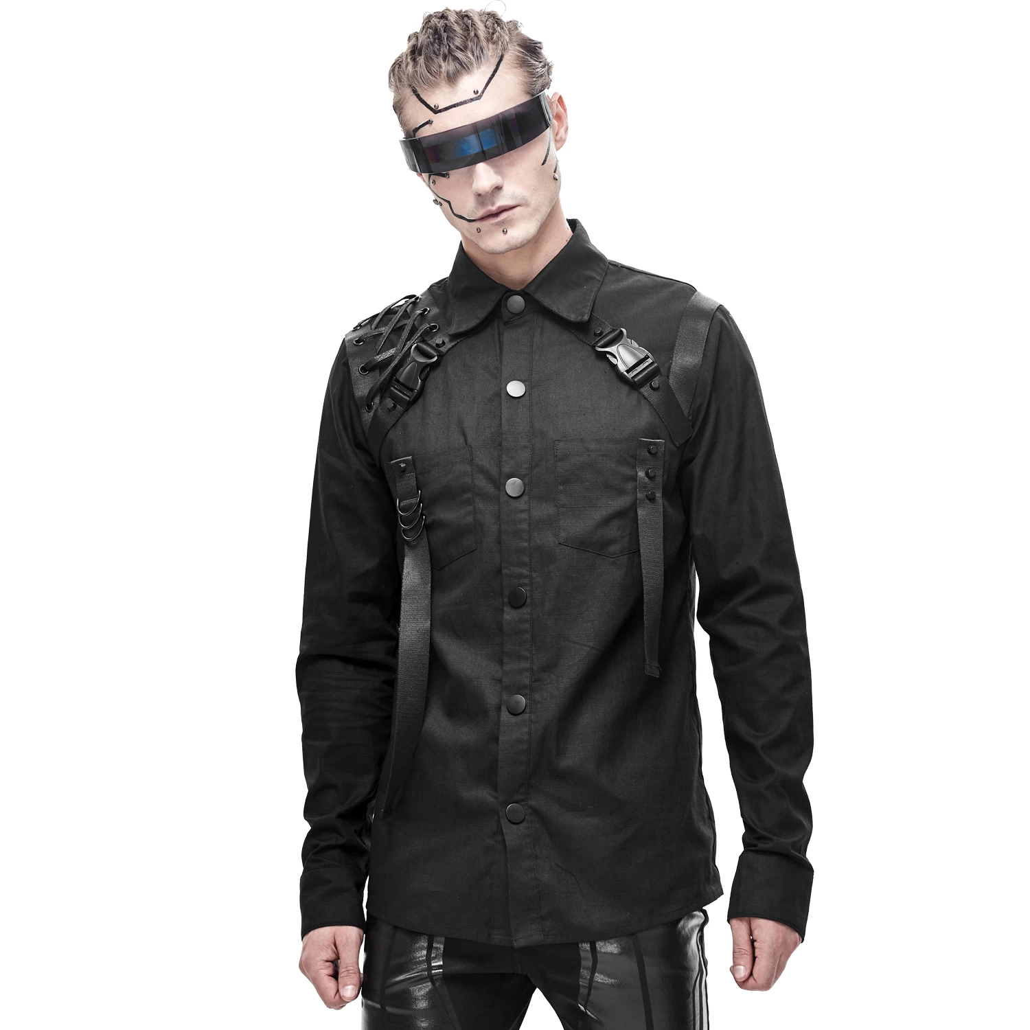 Chemise 'Cyberpunk' Noire 6 Chemise 'Cyberpunk' Noire – Image 4
