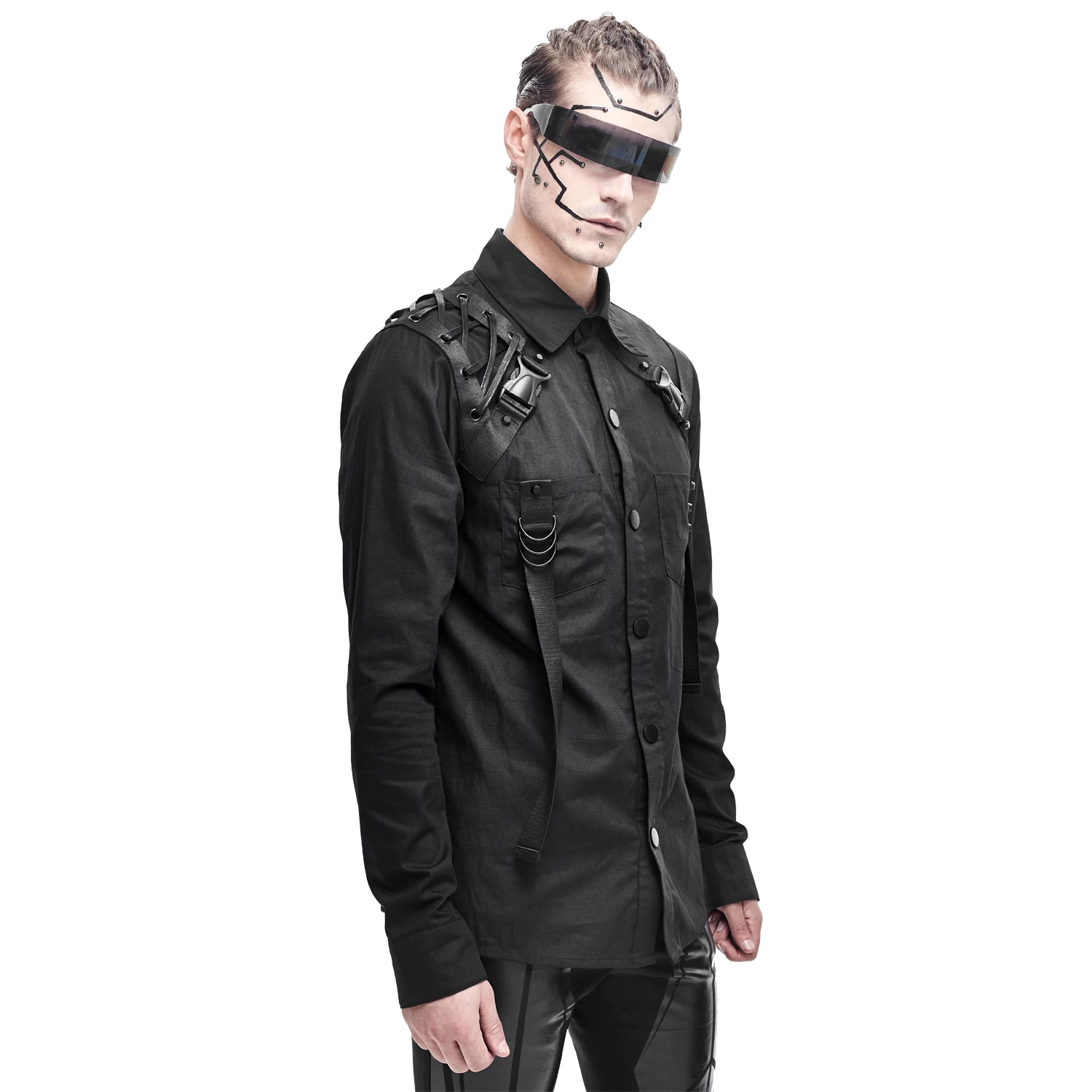 Chemise 'Cyberpunk' Noire 7 Chemise 'Cyberpunk' Noire – Image 5