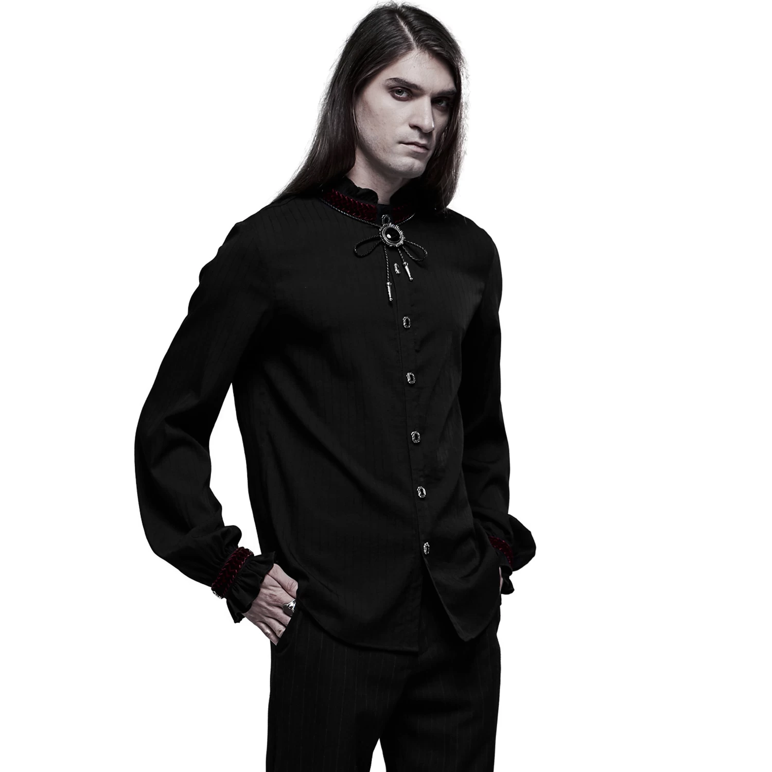 Chemise 'Desmond' Noire Et Bordeaux 6 Chemise 'Desmond' Noire Et Bordeaux – Image 4