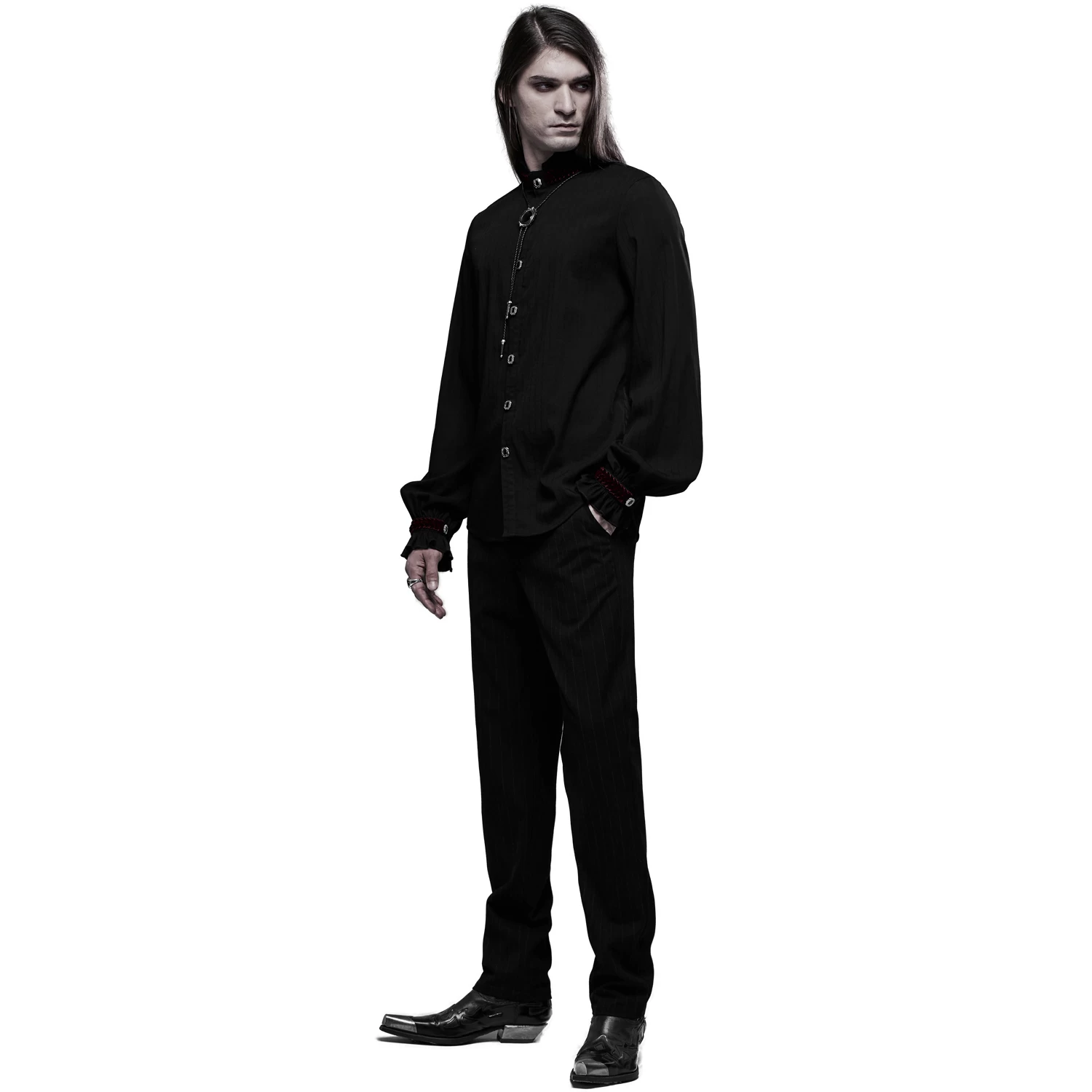 Chemise 'Desmond' Noire Et Bordeaux 10 Chemise 'Desmond' Noire Et Bordeaux – Image 8