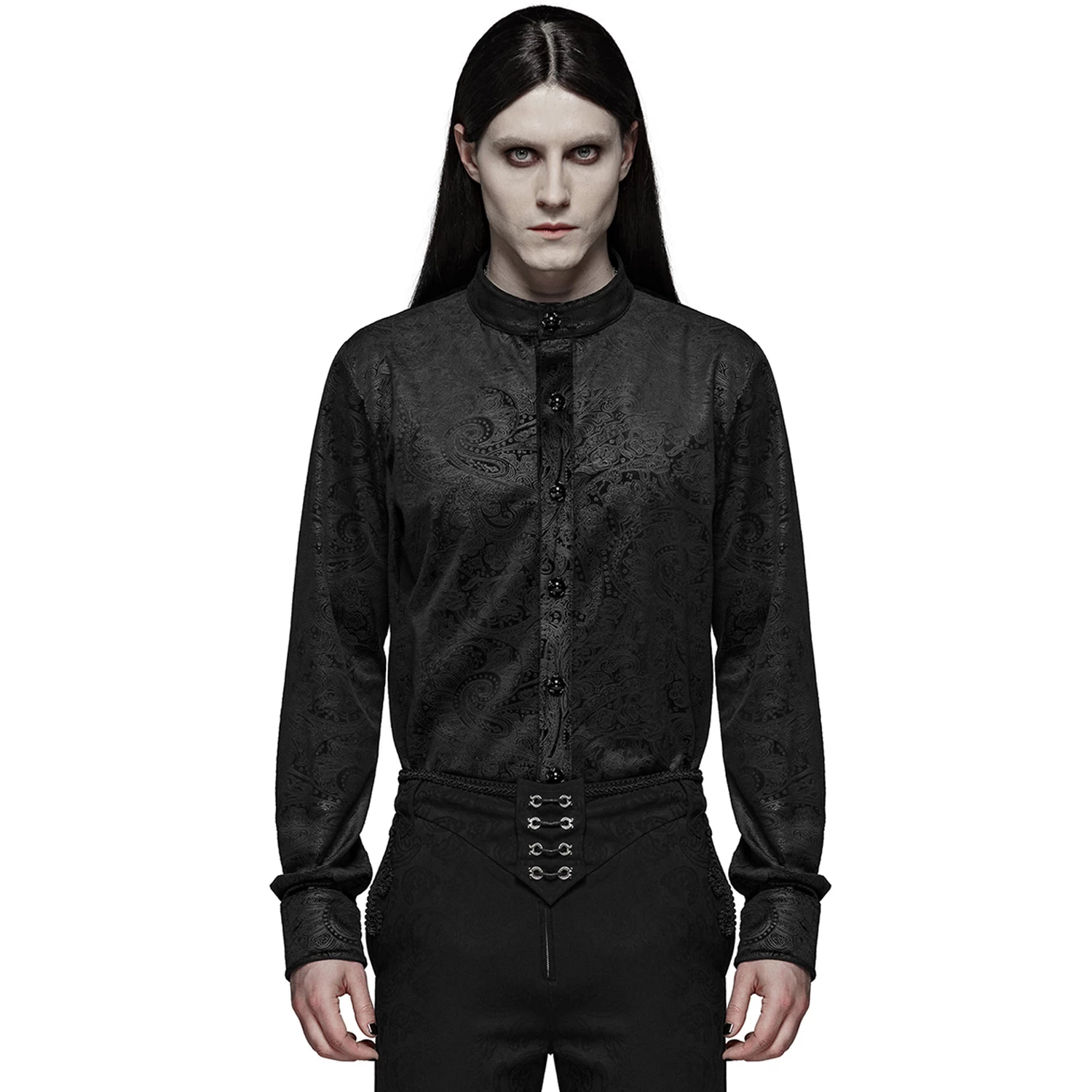 Chemise 'Nocturn' En Brocard Noire 4 Chemise 'Nocturn' En Brocard Noire – Image 2