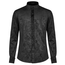 Chemise 'Nocturn' En Brocard Noire