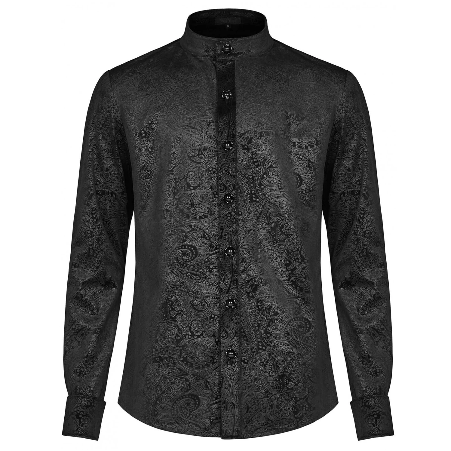Chemise 'Nocturn' En Brocard Noire 7 Chemise 'Nocturn' En Brocard Noire – Image 5