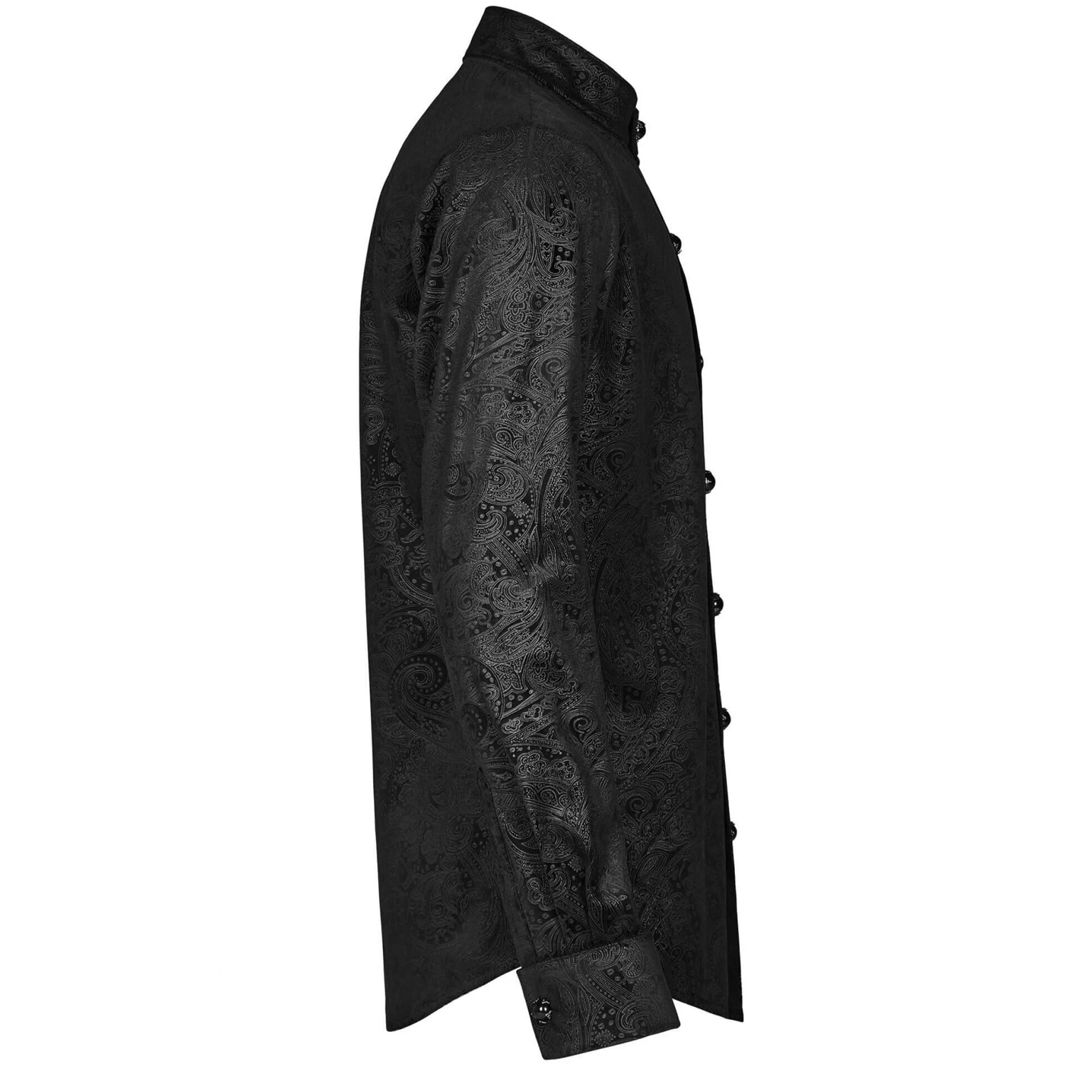 Chemise 'Nocturn' En Brocard Noire 9 Chemise 'Nocturn' En Brocard Noire – Image 7