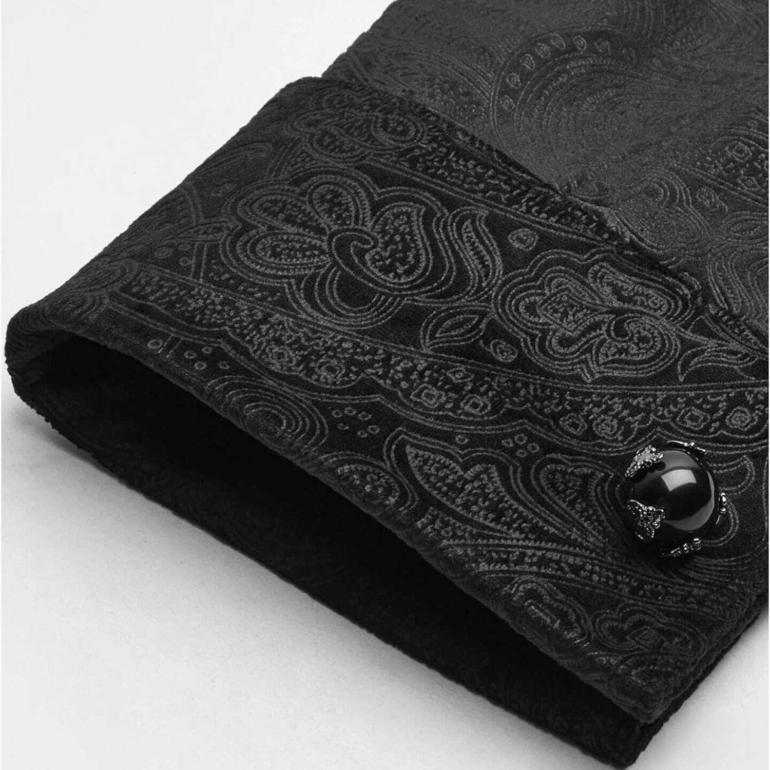 Chemise 'Nocturn' En Brocard Noire 12 Chemise 'Nocturn' En Brocard Noire – Image 10