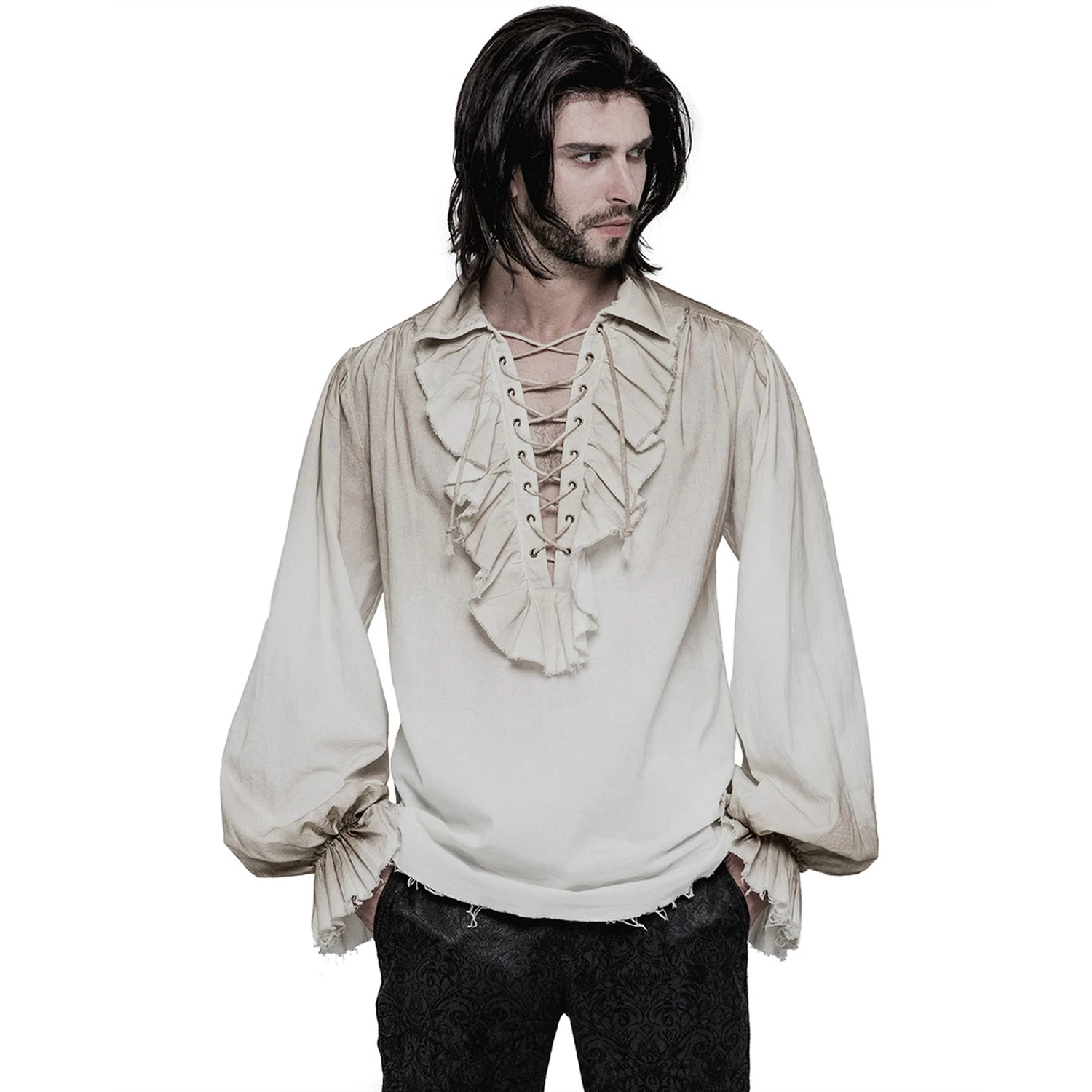 Chemise 'Orthodox Goth' Blanc Cassé 6 Chemise 'Orthodox Goth' Blanc Cassé – Image 4