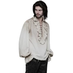 Chemise 'Orthodox Goth' Blanc Cassé 17 Chemise 'Orthodox Goth' Blanc Cassé -Magasin De Mode chemise orthodox goth blanc casse 4