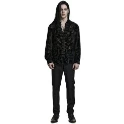 Chemise 'Piranha' En Velours Noir -Magasin De Mode chemise piranha en velours noir 4