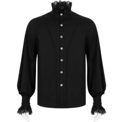Chemise Victorienne 'Asmodeus' Noire -Magasin De Mode chemise victorienne asmodeus noire 9