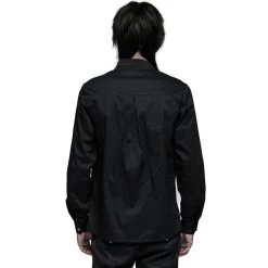 Chemise Victorienne 'Goth Applique' Noire -Magasin De Mode chemise victorienne goth applique noire 2