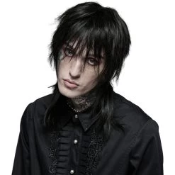 Chemise Victorienne 'Goth Applique' Noire -Magasin De Mode chemise victorienne goth applique noire 5