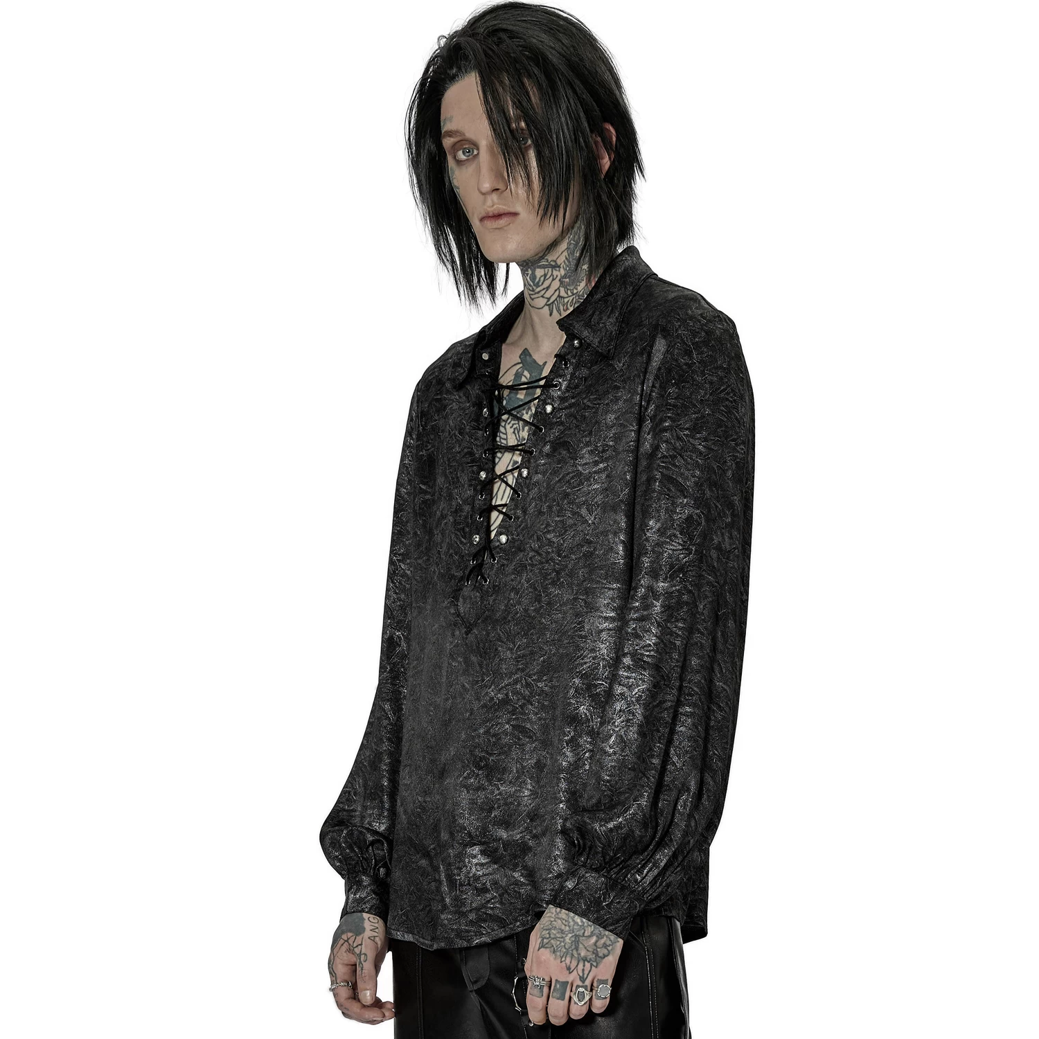 Chemise 'Xanthus' Noire Et Argent 6 Chemise 'Xanthus' Noire Et Argent â Image 4